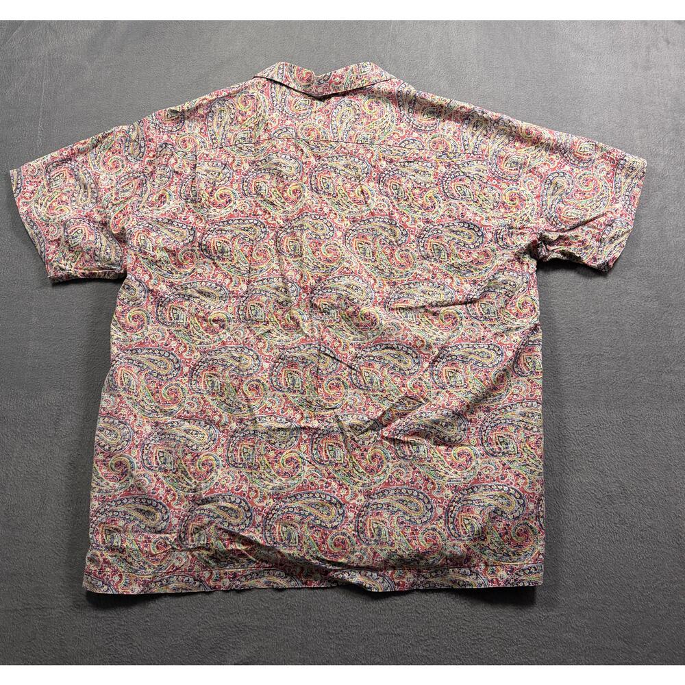 Cremieux Paisley Short Sleeve Shirt Men Size XL Button Up Camp Collar Linen - Picture 3 of 5